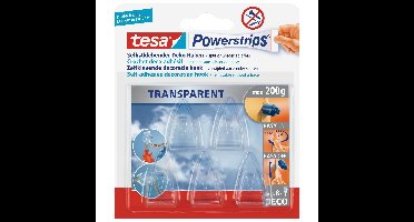 Tesa powerstrips deco haken - 5x - kunststof - zelfklevend