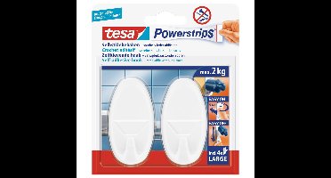 Tesa Powerstrips haken - 6x - ovaal - large - ophangsysteem