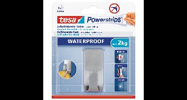 Tesa RVS haak - 2x - waterproof Powerstrips - Ophanghaken - Opplakken