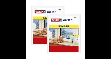 Tesa Tochtstrip universeel - 2x - zelfklevend - wit - 10 mtr x 9 mm