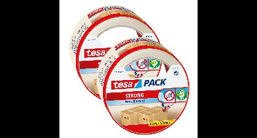 Tesa verpakkingstape - 2x - transparant - 66 m x 50 mm - tape rol