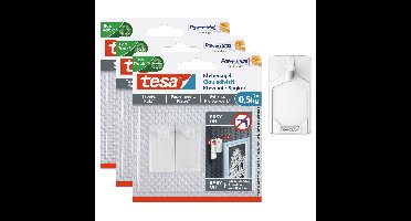 Tesa zelfklevende spijkers - 6x st - wit - draagkracht 0,5 kg