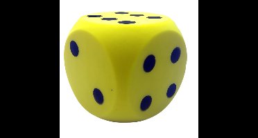 T&F Creations Grote dobbelsteen - geel - 16 x 16 cm - foam