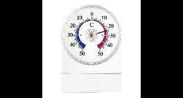 TFA Raam Thermometer - analoog - kunststof - wit - 10 x 7 cm