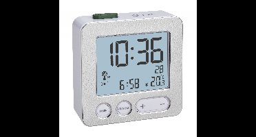TFA wekker/reiswekker - digitaal - alarmklok - wit - 7 cm
