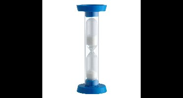 TFA Zandloper timer/wekker - 3 min - kunststof - blauw - 9 cm