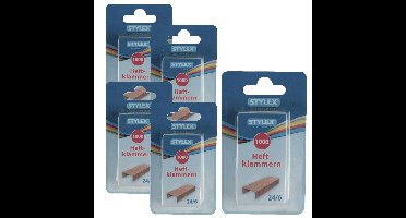 Toppoint Nietjes - 5000x stuks - 24/6 - koper kleur - kantoor