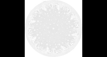 Unique Living Kerst tafelkleed - rond - wit - kerst - D180 cm