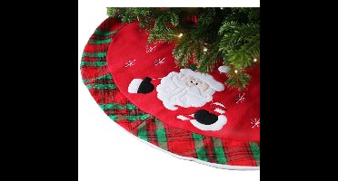 Unique Living Kerstboomrok - kerstman -rood/groen - D90 cm - polyester