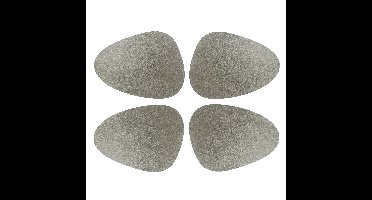 Unique Living placemats lederlook - 6x - 39 x 30 cm - zilver