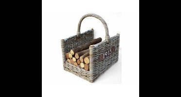 Van der Leeden Haardmand - bruin - L45 x B35 x H30 cm - rotan