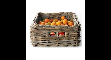 Van der Leeden Opbergmand - bruin - 45 x 36 x 15 cm - rotan