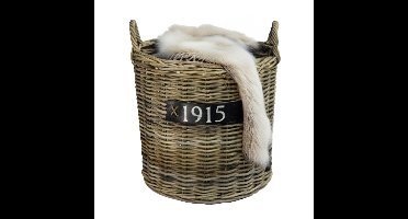 Van der Leeden Opbergmand - bruin - rond - D50 x H50 cm - rotan