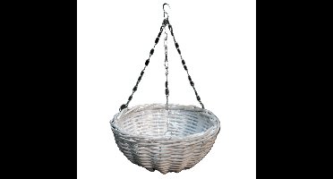 Vd Leeden Hangmand - wit - wilg ? D40 cm - gevlochten - hangend