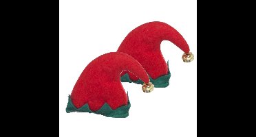 Verkleed haarband Mini elfenmuts - 2x - diadeem - vilt - kerst accessoires