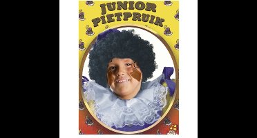 Verkleed pruik Piet - 2x stuks - voor kinderen - zwart - krullend haar