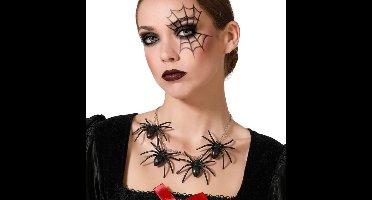 Verkleed sieraden ketting met spinnen - zwart - dames - Heks/vampier