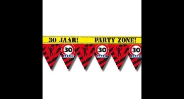 Versiering/decoratie 30 jaar afzetlint vlaggetjes 12 meter