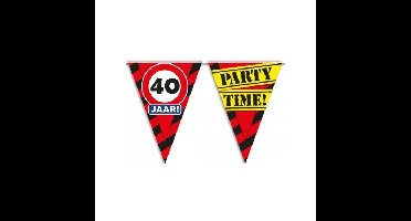 Vlaggenlijn waarschuwingsborden - 40 jaar - plastic - 10 meter