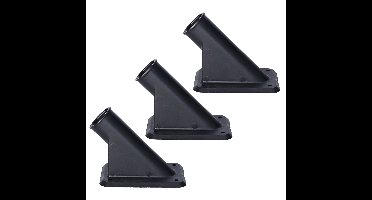 Vlaggenstokhouder - 3x - zwart - kunststof - voor 30 mm stok