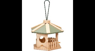 Vogel voeder huisje Kiosk - hangend - hout - 26 x 22 cm