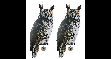 Vogelverschrikker Oehoe uil - 2x - 40 cm - vogelverschrikker