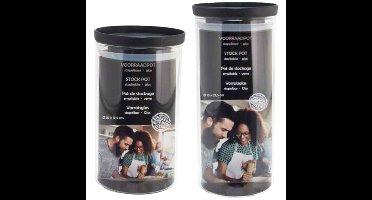 Voorraadpot/weckpot set - 4x stuks - stapelbaar - Glas