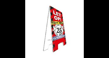 Waarschuwingsbord 25 jaar getrouwd - straatbord - karton - 58 cm - feestversiering