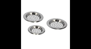 Wasbak gootsteen zeefjes - 6x - rvs