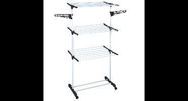 Wasrek/droogrek 80 x 57 x 165 cm zwart/wit