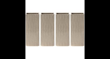Waterverdamper radiator - 4x - beige - met relief - kunststeen - 18 cm - luchtbevochtiger