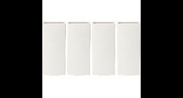 Waterverdamper radiator - 4x - ivoor wit - met relief - kunststeen - 18 cm - luchtbevochtiger