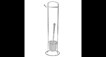 Wc/toiletborstel met toiletrolhouder - RVS - 60 cm