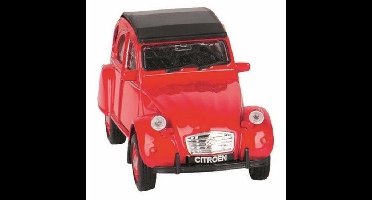 Welly Modelauto Citroen 2CV - rood - dicht - schaal 1:36