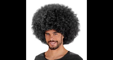 Widmann Afro verkleedpruik - Jimmy - zwart haar - volwassenen
