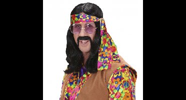 Widmann Carnaval/verkleed pruik - Hippie - lang haar - jaren 60 feest