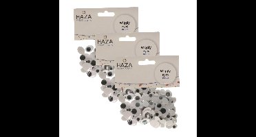 Wiebelogen/oogjes - wit/zwart - 300x stuks - knutselen plak oogjes