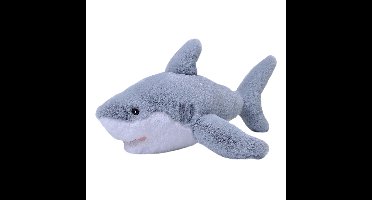 Wild Republic Pluche knuffel witte haai - haaien/vissen - 30 cm