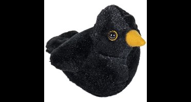 Wild Republic Pluche merel knuffel - 14cm - vogel knuffel - met geluid