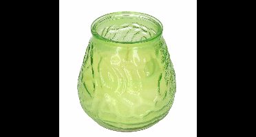 Windlicht geurkaars - groen glas - 48 branduren - citrusgeur