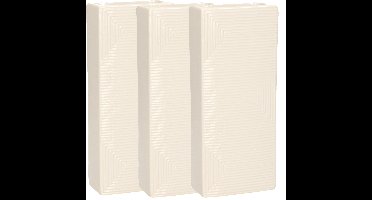 Witte luchtbevochtigers/waterverdampers 3x stuks aardewerk