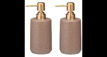 Zeeppompje Forrest - 2x - taupe - aardewerk - 7 x 17 cm - 370 ml