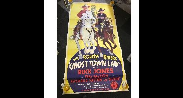 Ghost Town Law Film Poster - Met Buck Jones And Tim McCoy - 1942 - Origineel - 1,97 x 1,02 cm