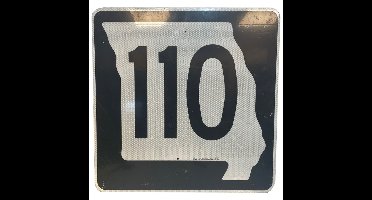 Missouri Route 110 Highway Origineel Straatbord