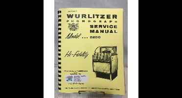 Wurlitzer 2200 Jukebox Service Manual