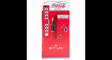 Coca-Cola Die-Cut Metalen Wandbord Flesjesautomaat 46 x 21 cm - Relief