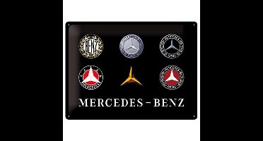 Mercedes-Benz Evolutie Logo Reliëf Metalen Bord 30 x 40 cm