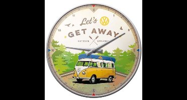 Wandklok Volkswagen Bulli Let's Get Away