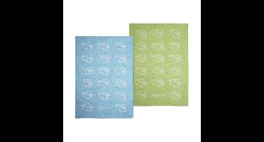 Volkswagen T1 Bus Theedoeken - Set Van 2 - Blauw & Groen