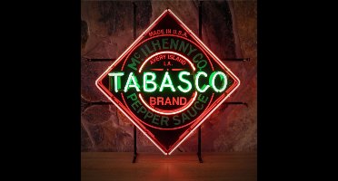 Tabasco Pepper Sauce Logo Neon Verlichting 70 x 70 cm - Rood, Groen